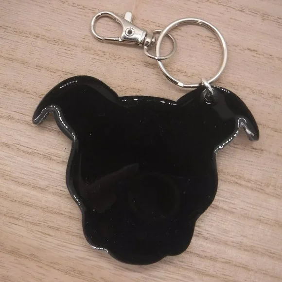 Keychain Pitbull Sugar Skull Chunky Glitter - Picture 2 of 2